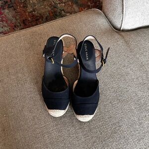 Cole Haan Navy Blue Espadrille Wedge Shoes
